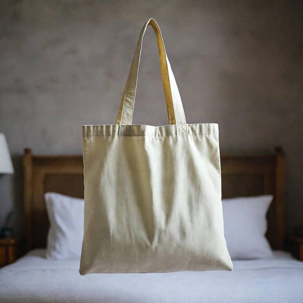 Mustard yellow trendy handbag in motion, popping pinks and blues, like it’s fleeing my morning chaos.