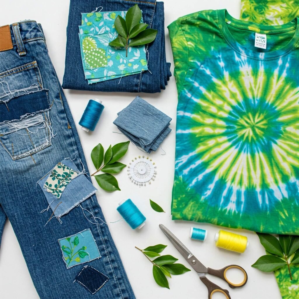 Upcycled Clothing Flat Lay