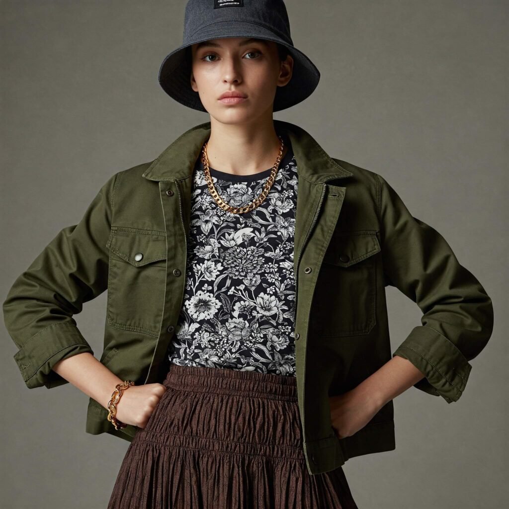 Layered Japanese fashion outfit
